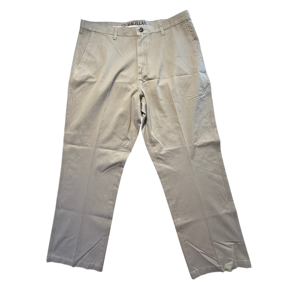 Magellan Outdoors‎ Mens Khaki Chino Pants Tan Straight Leg Casual 36x30-1074